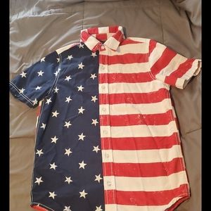 American flag button up